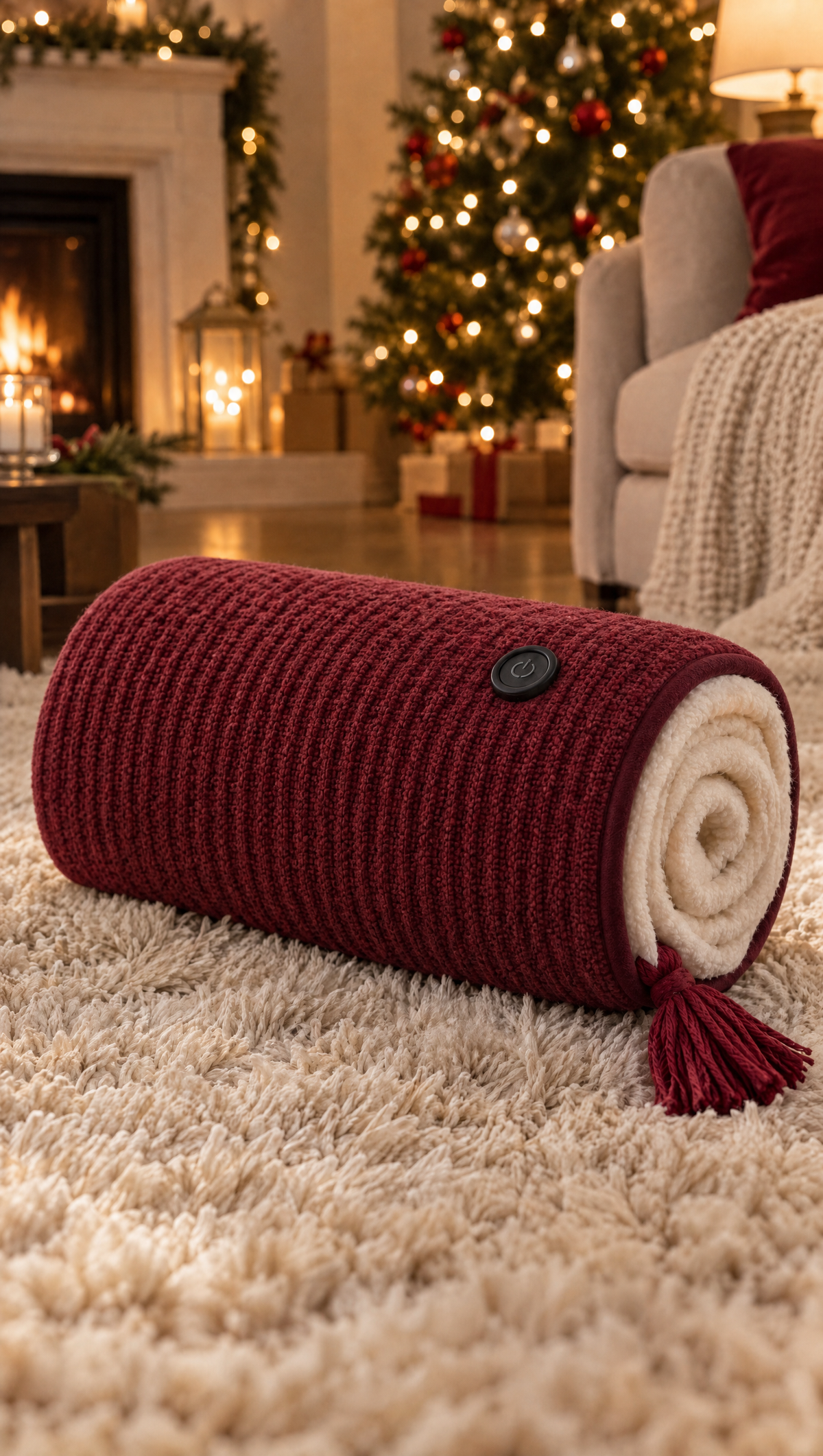 Snuggle Wrap in Cranberry, rolled